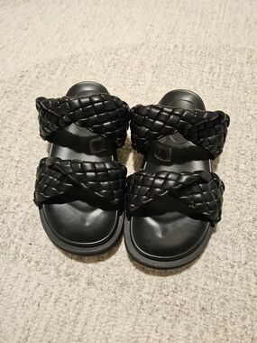 Alias Mae Black Braided Sandals